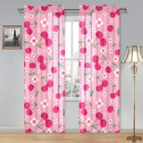 cherry flower pattern pink background Gauze Curtain