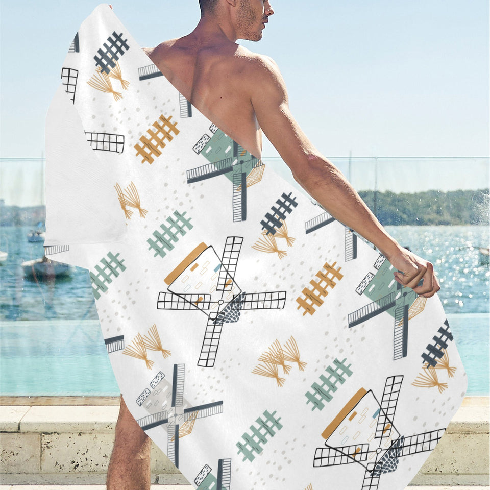 windmill pattern Beach Towel