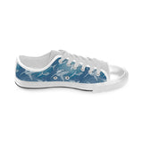 Shark hand drawn Men's Low Top Shoes White