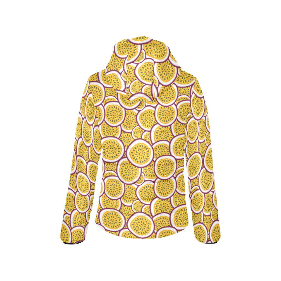 Passion fruits slice pattern Women's Padded Hooded Jacket