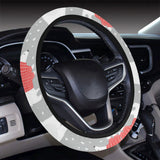 Cute polar bear christmas snow pattern Car Steering Wheel Cover