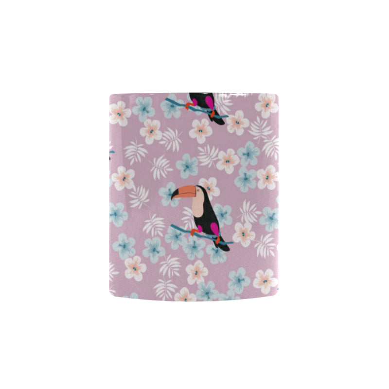 Beautiful toucan flower leaves Morphing Mug Heat Changing Mug