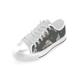 Cute koala pattern Men's Low Top Canvas Shoes White