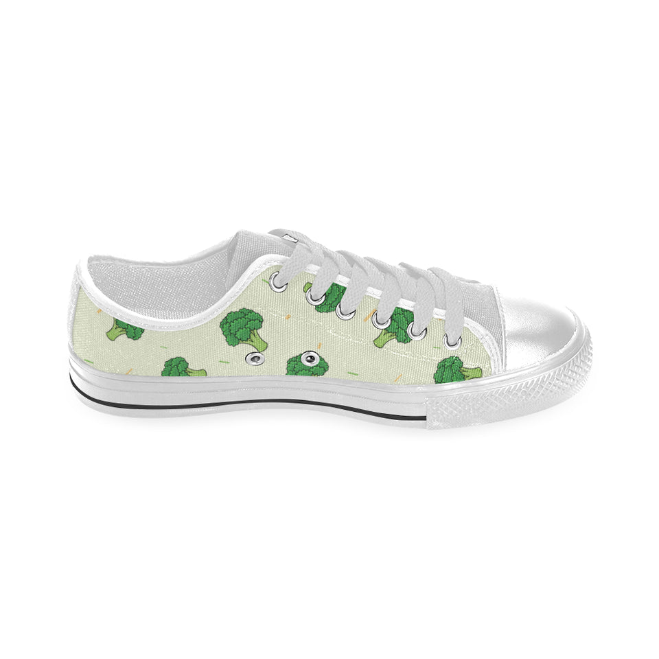Broccoli pattern Men's Low Top Shoes White