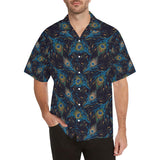 Beautiful peacock feather pattern Men's All Over Print Hawaiian Shirt