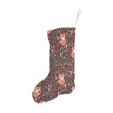 fox leaves mushroom pattern Christmas Stocking