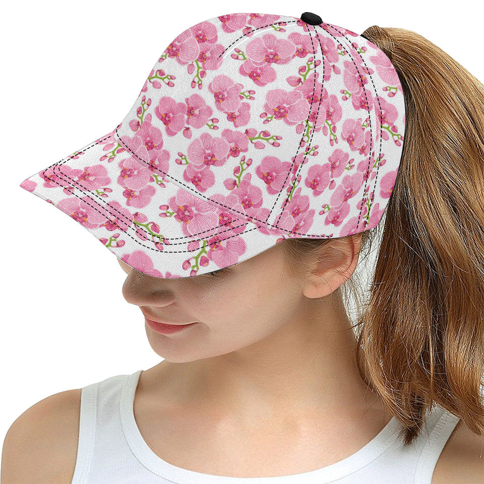 pink purple orchid pattern background All Over Print Snapback Cap