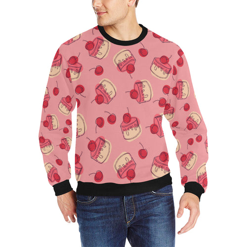 Cake cherry pattern Men's Crew Neck Sweatshirt
