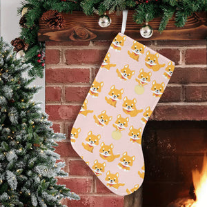 Cute shiba inu dog pattern Christmas Stocking