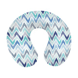 zigzag  chevron blue pattern U-Shaped Travel Neck Pillow