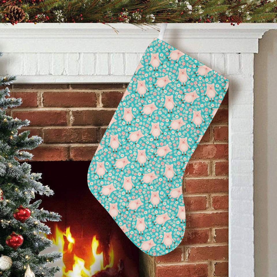 Pig Pattern Print Design 01 Christmas Stocking