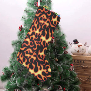 Fire flame dark pattern Christmas Stocking