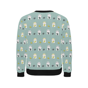 Cute hamster cheese pattern Men's Crew Neck Sweatshirt