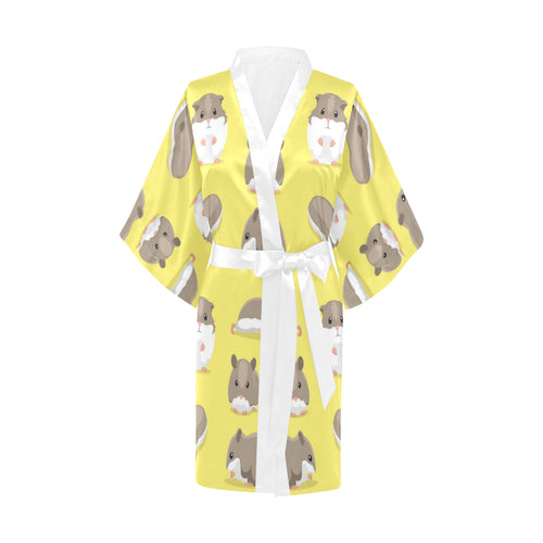 Cute Hamster pattern Women's Short Kimono Robe