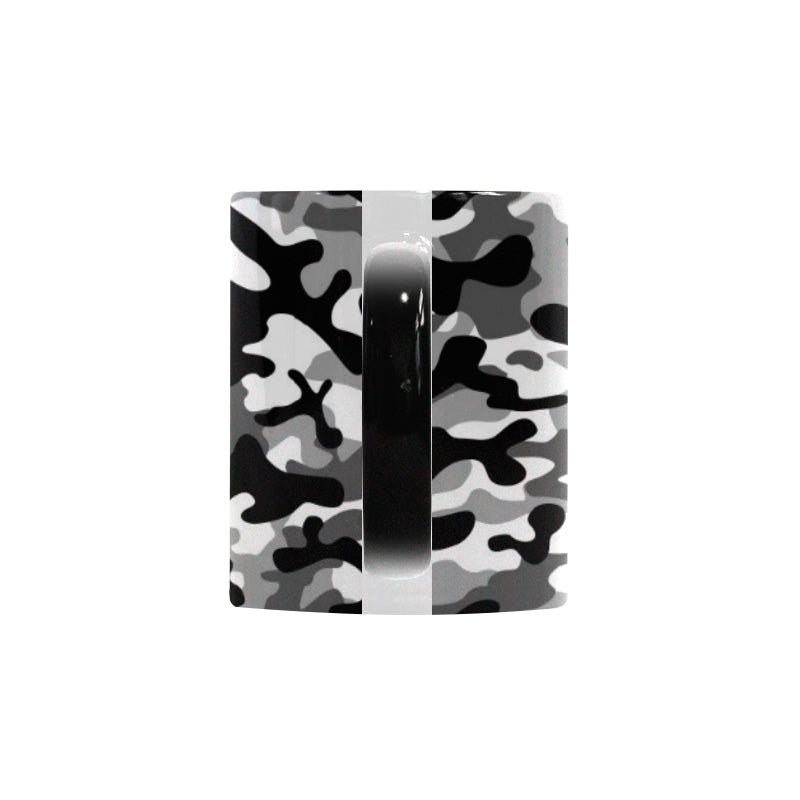 Black white camouflage pattern Morphing Mug Heat Changing Mug