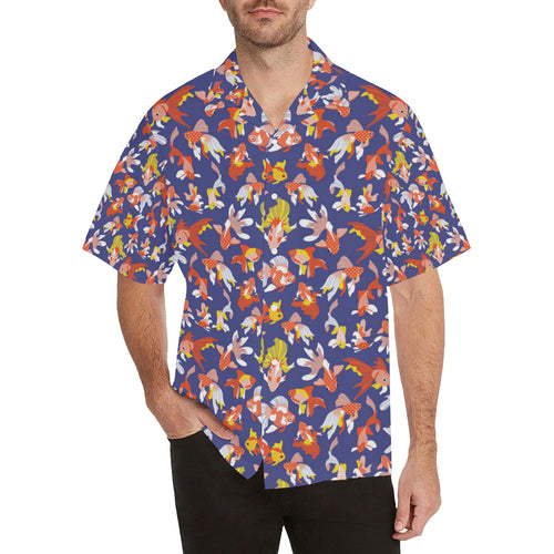 Goldfish Pattern Print Design 04 Men's All Over Print Hawaiian Shirt (Model T58)