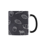 sushi pattern black background Morphing Mug Heat Changing Mug