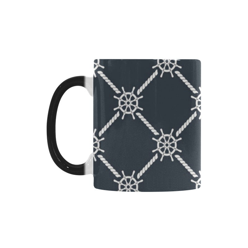 nautical steering wheel rope pattern Morphing Mug Heat Changing Mug