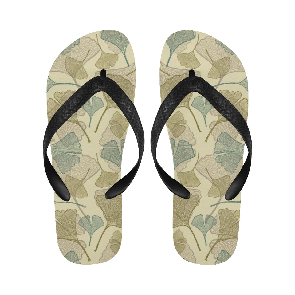 Ginkgo leaves design pattern Unisex Flip Flops