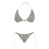 Cute hamster sunflower pattern background Sexy Bikinis Two-Piece Swimsuits