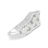 Cute Rhino pattern background Men's High Top Canvas Shoes White