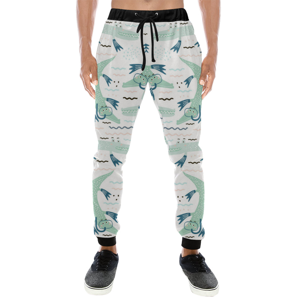 Crocodile diver pattern Unisex Casual Sweatpants