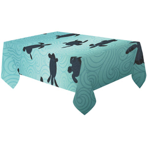 Sea turtle with blue ocean backgroud Tablecloth