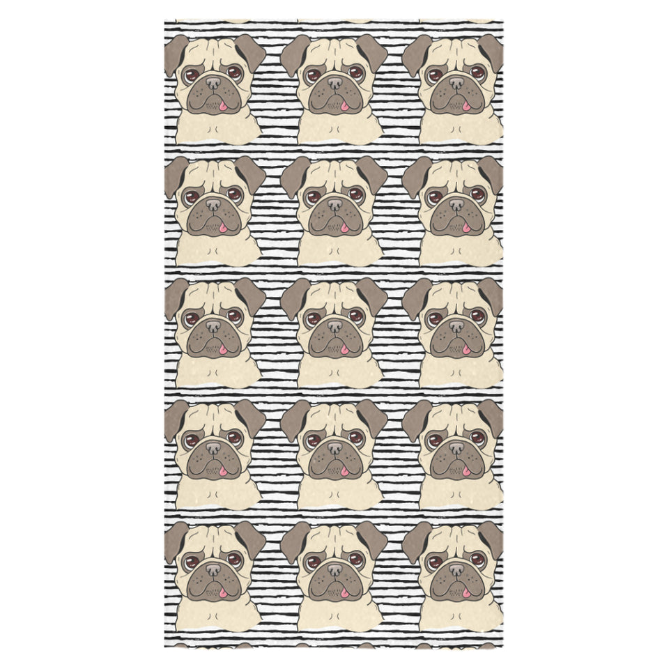 Happy pug pattern Bath Towel