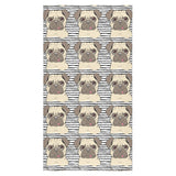Happy pug pattern Bath Towel