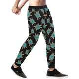 Sea turtle blue stone pattern Unisex Casual Sweatpants
