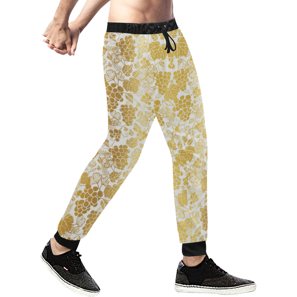 Gold grape pattern Unisex Casual Sweatpants