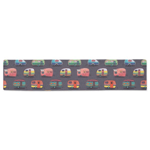 Camper Van Pattern Print Design 02 Table Runner
