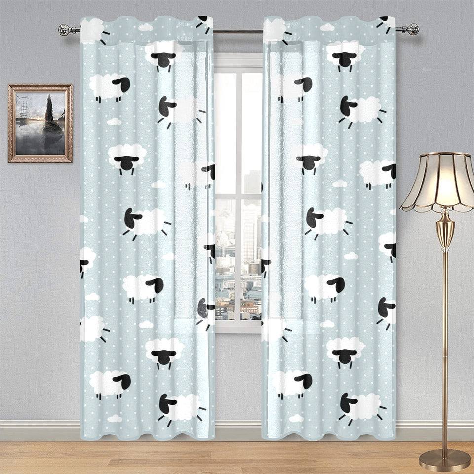 Sheep polka dot cloud pattern Gauze Curtain