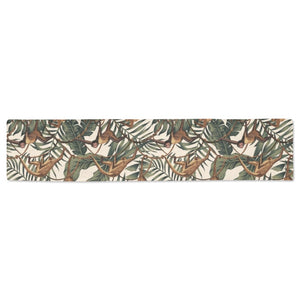Monkey tropical leaves background Table Runner