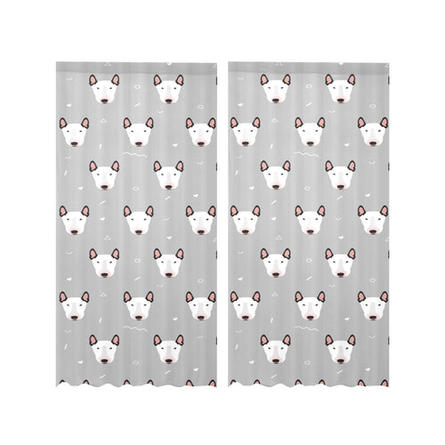 Bull Terrier Pattern Print Design 05 Gauze Curtain