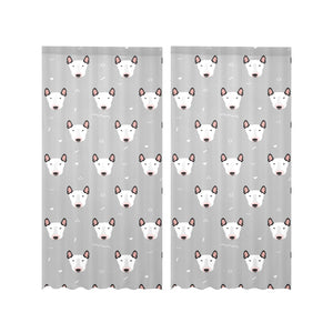 Bull Terrier Pattern Print Design 05 Gauze Curtain