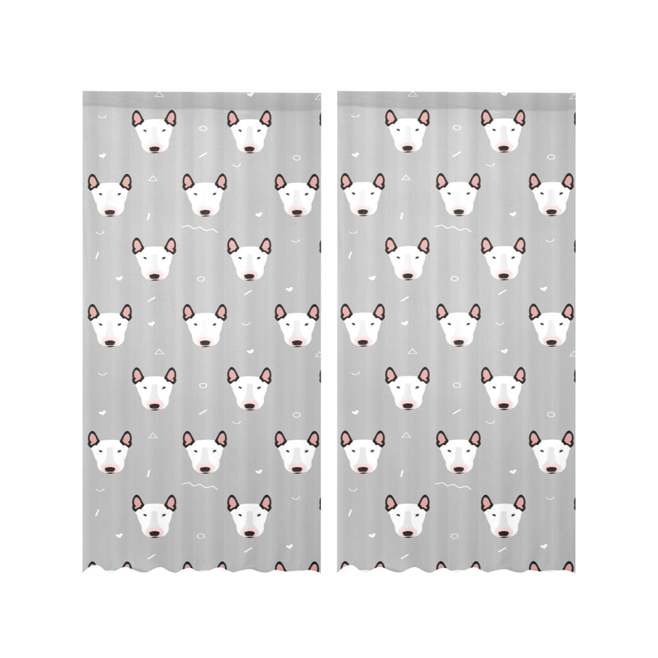 Bull Terrier Pattern Print Design 05 Gauze Curtain
