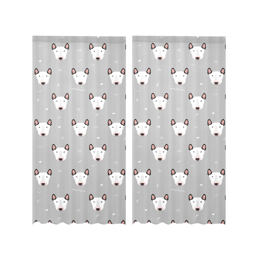 Bull Terrier Pattern Print Design 05 Gauze Curtain