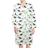 Pelican Pattern Print Design 02 Men's Long Sleeve Belted Night Robe