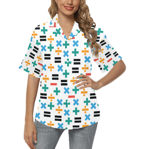 Math Pattern Print Design 05 Women's All Over Print Hawaiian Shirt