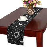 Hand drawn space rocket star planet Table Runner