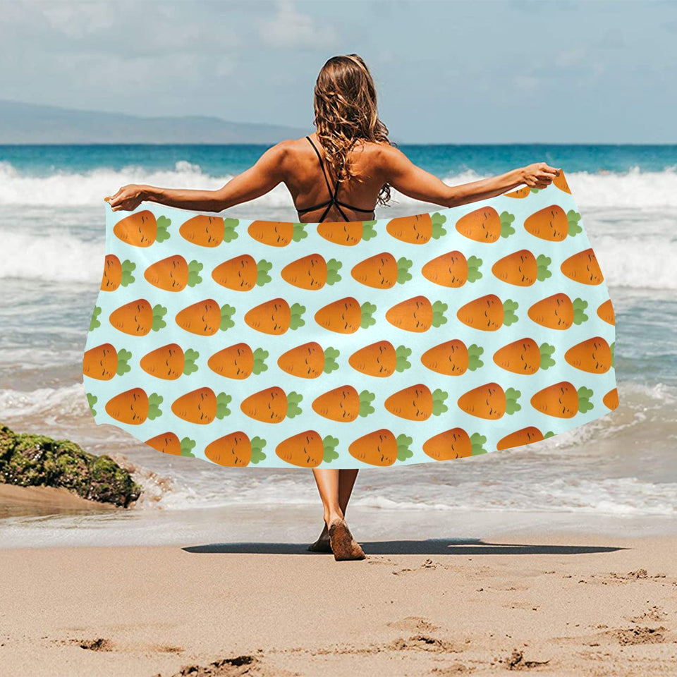 Carrot Pattern Print Design 03 Beach Towel