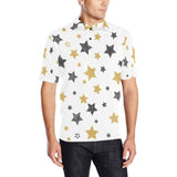 hand drawn gold black star pattern Men's All Over Print Polo Shirt