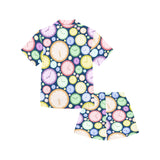 Colorful clock background Kids' Boys' Girls' V-Neck Short Pajama Set