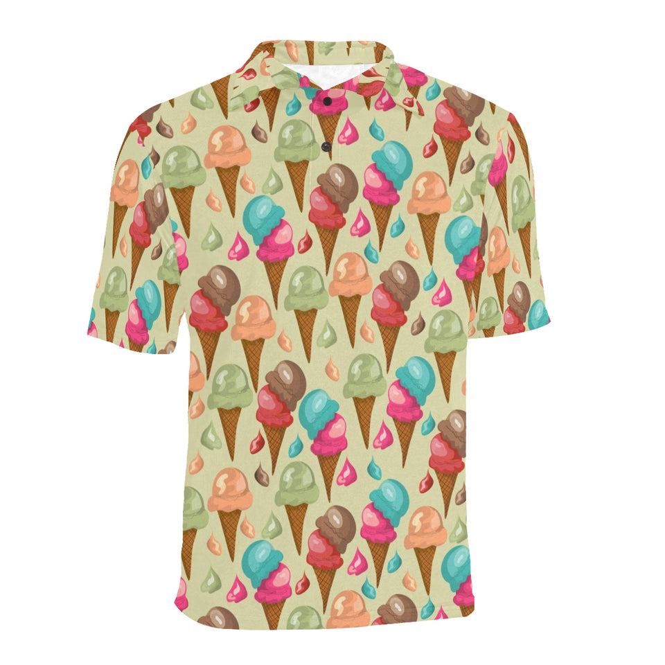 Colorful ice cream pattern Men's All Over Print Polo Shirt
