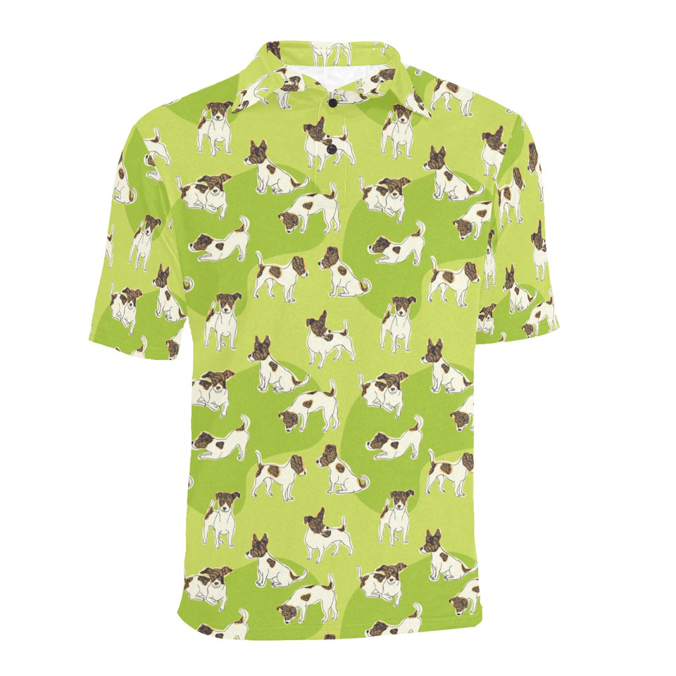 Jack Russel Pattern Print Design 01 Men's All Over Print Polo Shirt