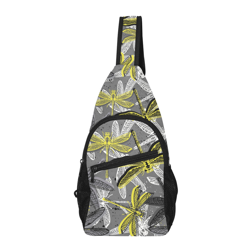 Hand drawn dragonfly pattern All Over Print Chest Bag