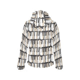 Piano Pattern Print Design 04 Women's Padded Hooded Jacket