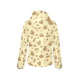 peanuts design pattern Women's Padded Hooded Jacket