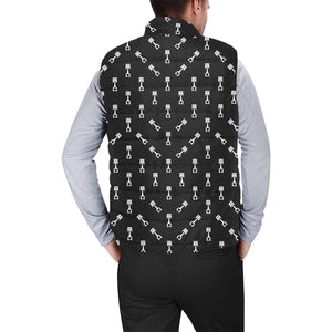 Engine Piston Black Theme Pattern Print Design 03 Men's Padded Vest